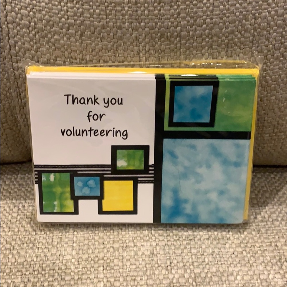 30 Thank you for Volunteering Note Cards & Envelopes